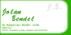 jolan bendel business card